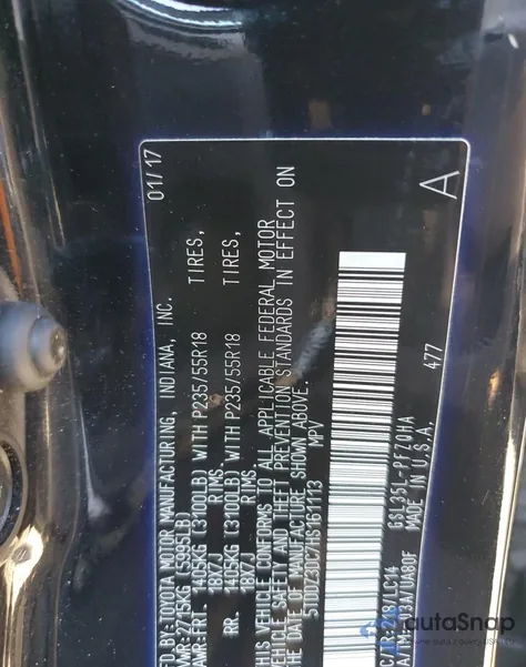 2017 Toyota Sienna Xle из США, поврежденный, VIN 5TDDZ3DC7HS161113